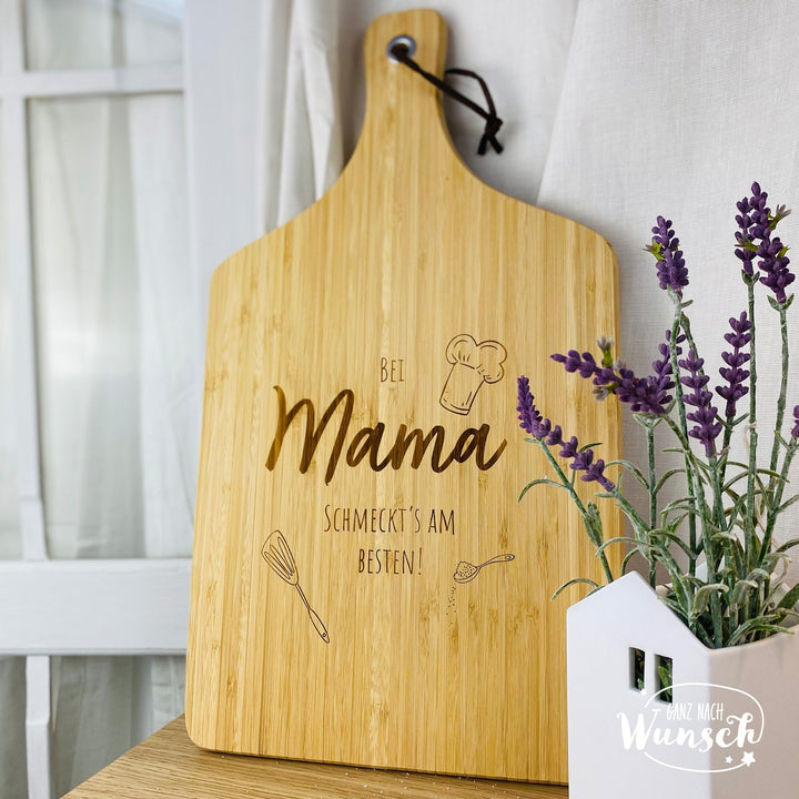 Schneidebrett „Bei Mama schmeckt’s am besten“