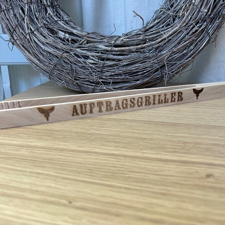 Grillzange aus Holz mit Wunschgravur