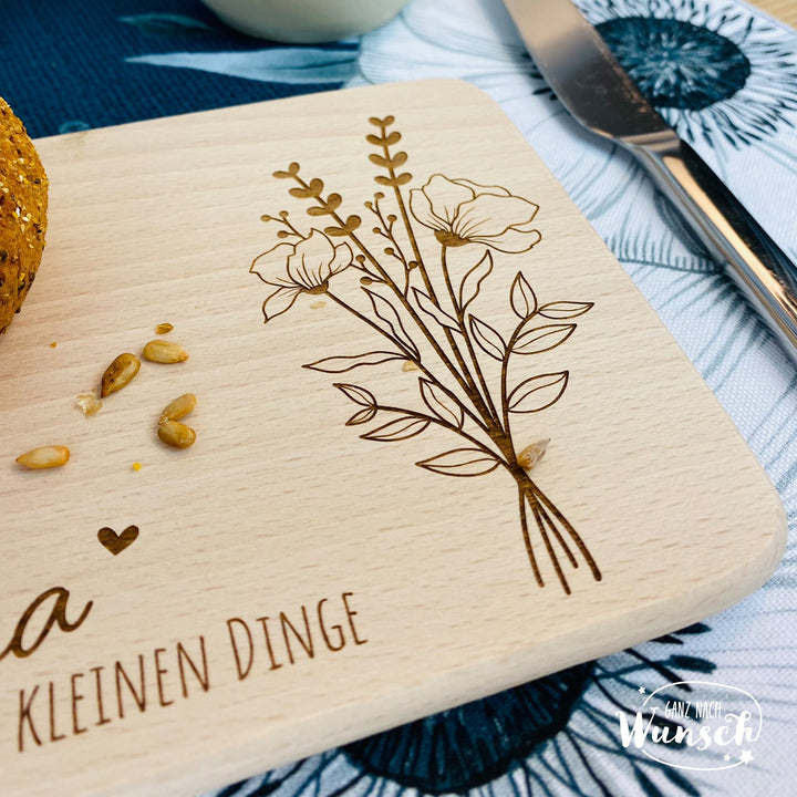 Frühstücksbrettchen „Danke“ mit Gravur