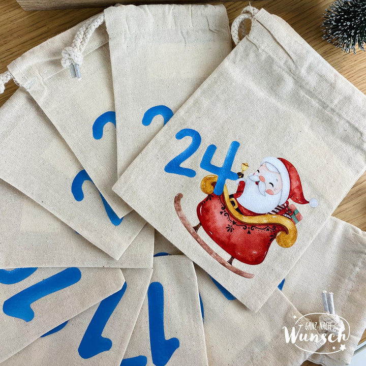 Adventskalender mit 24 Stoffsäckchen zum Befüllen – Bild 6