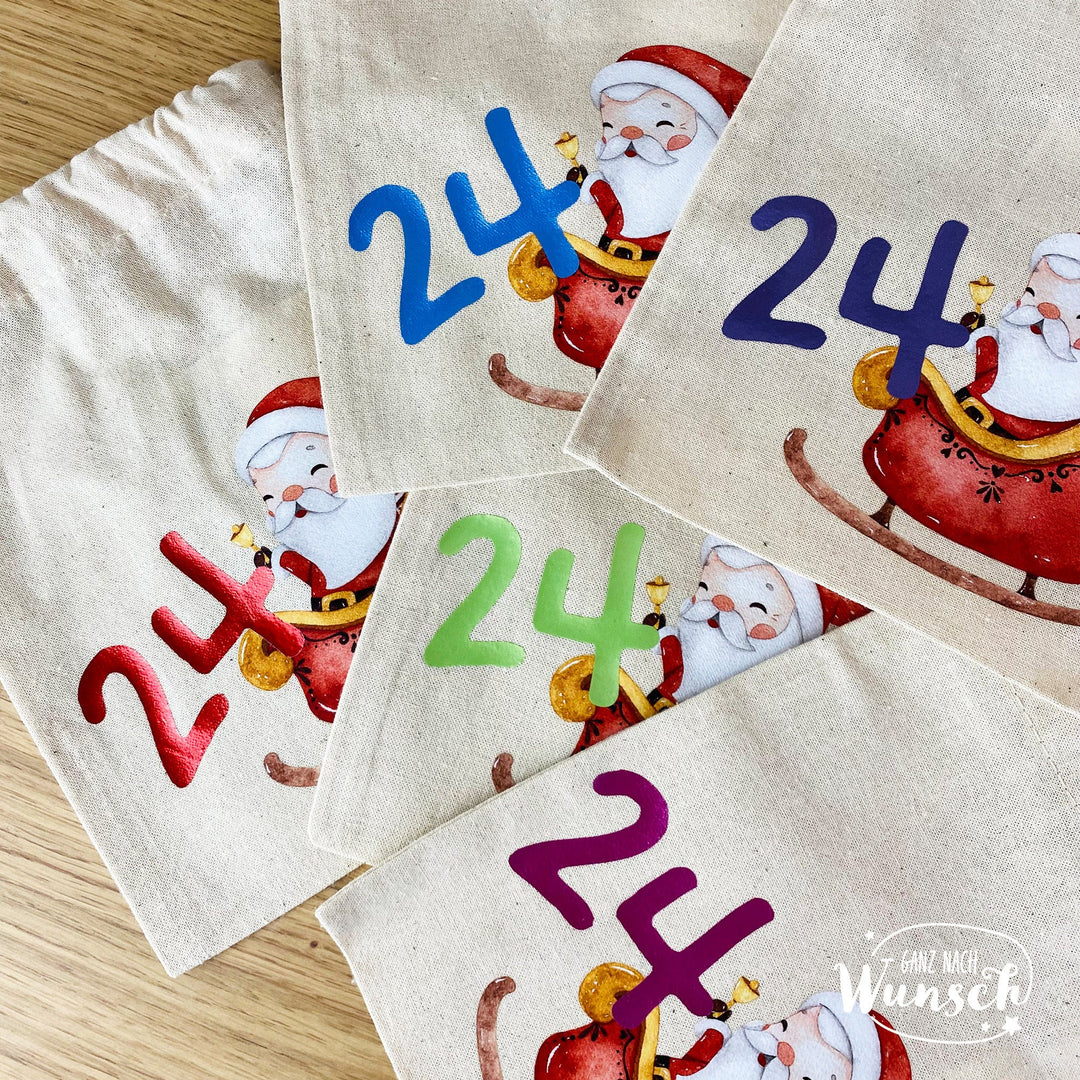 Adventskalender mit 24 Stoffsäckchen zum Befüllen – Bild 7