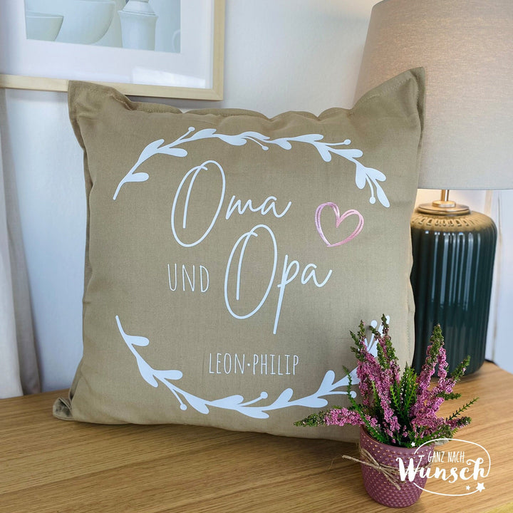 Kissen „Oma &amp; Opa“ mit Familiennamen