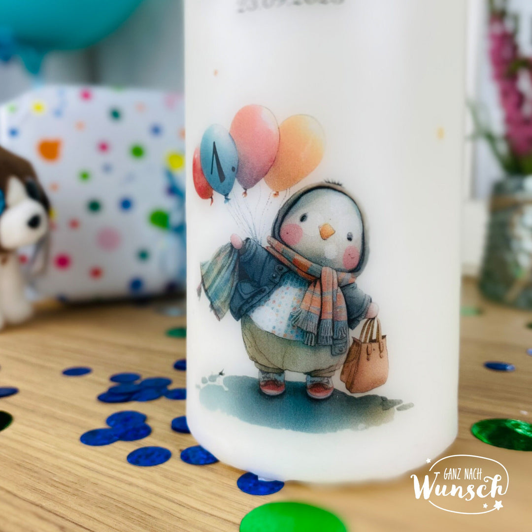 Geburtstagskerze „Pinguin“ mit Personalisierung