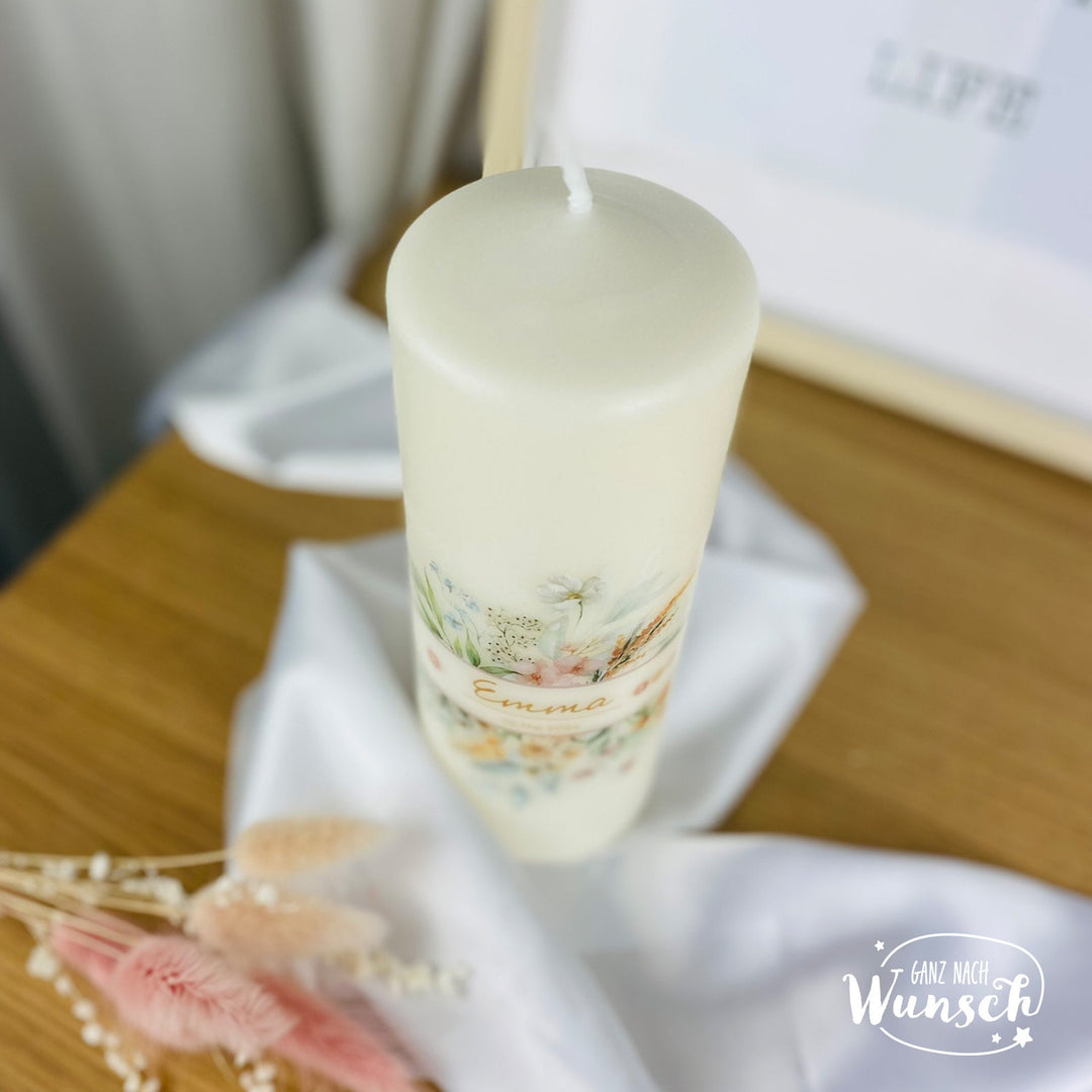 Kerze mit Namen für Taufe, Geburt oder Konfirmation