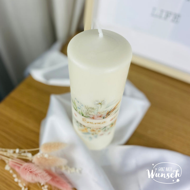 Kerze mit Namen für Taufe, Geburt oder Konfirmation