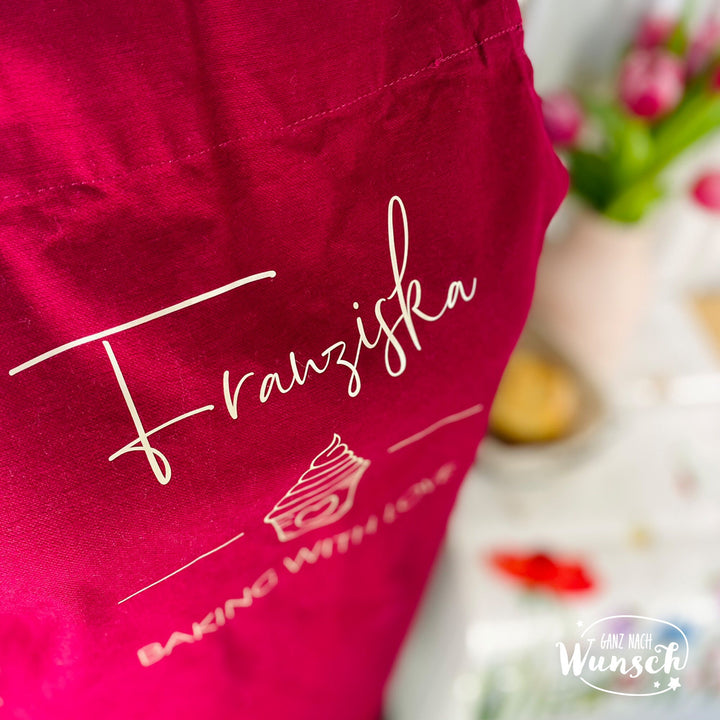 Küchenschürze mit Namen als Geschenk zum Backen