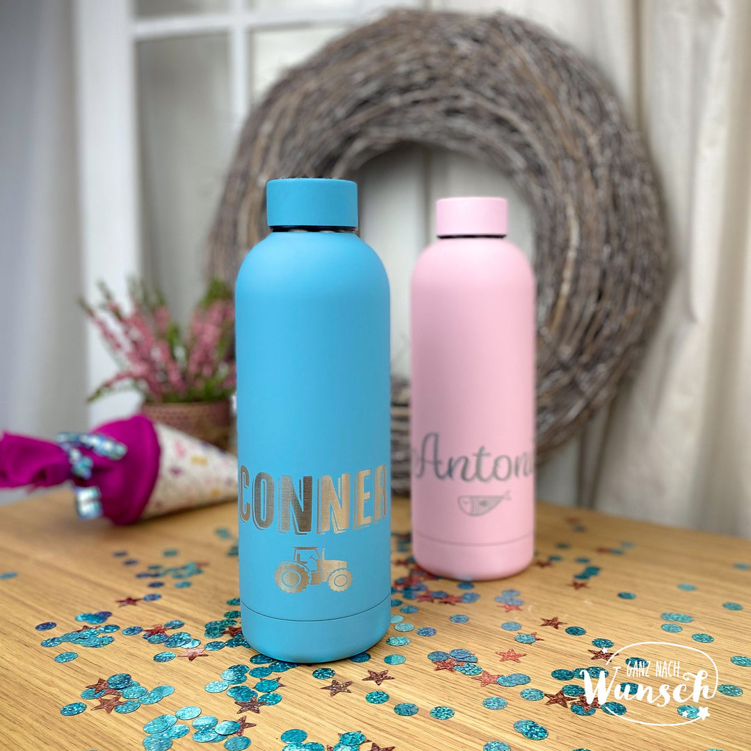 Edelstahl-Wasserflasche mit Namensgravur