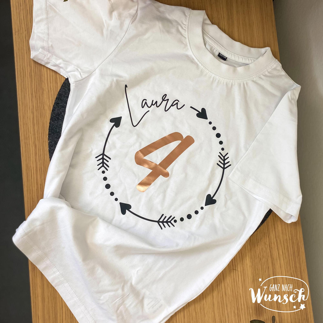 Kinder-Geburtstagsshirt mit Name und Zahl