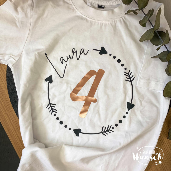 Kinder-Geburtstagsshirt mit Name und Zahl