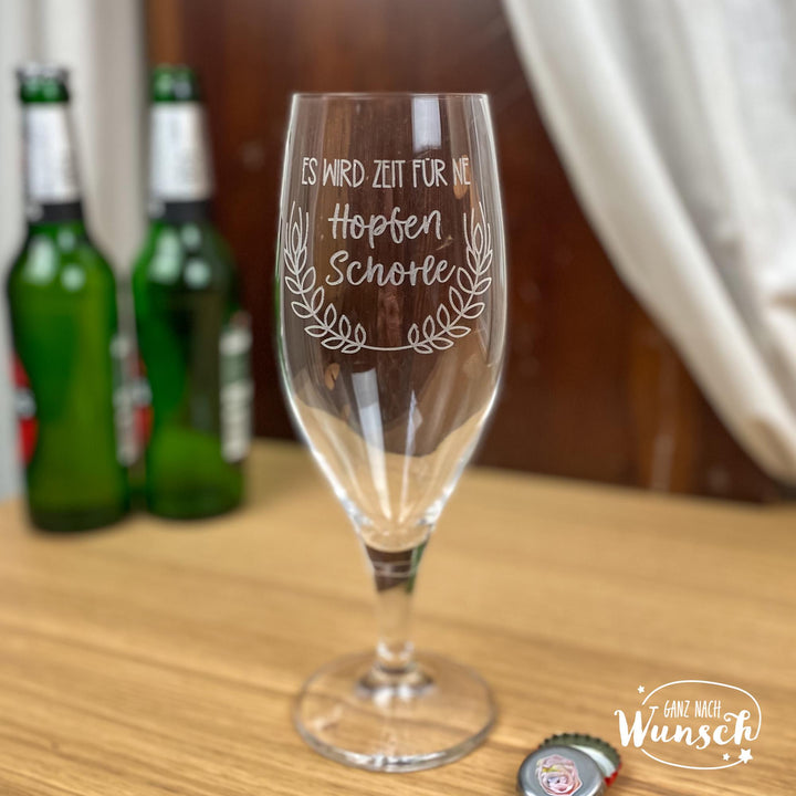 Bierglas „Es wird Zeit für ne Hopfenschorle“