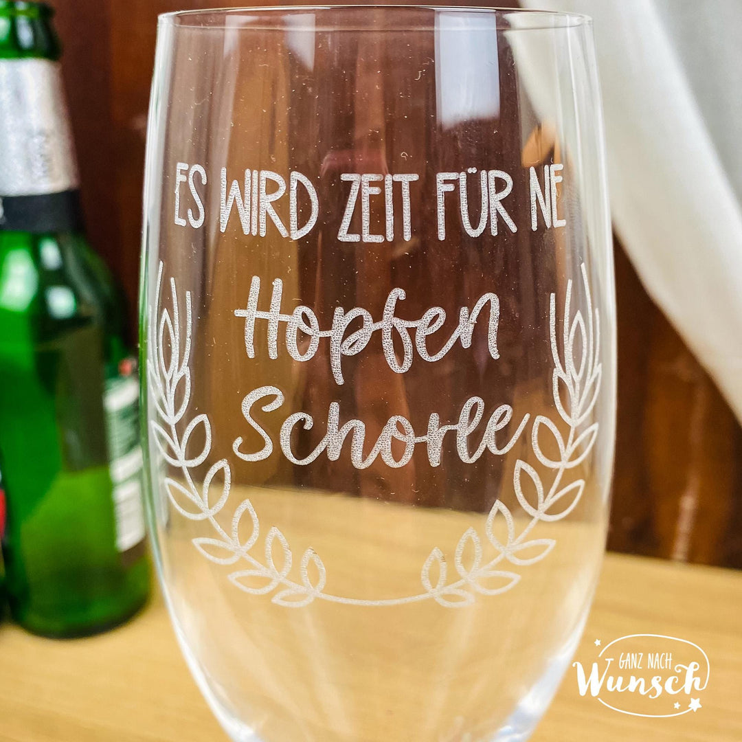 Bierglas „Es wird Zeit für ne Hopfenschorle“