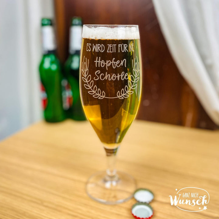 Bierglas „Es wird Zeit für ne Hopfenschorle“