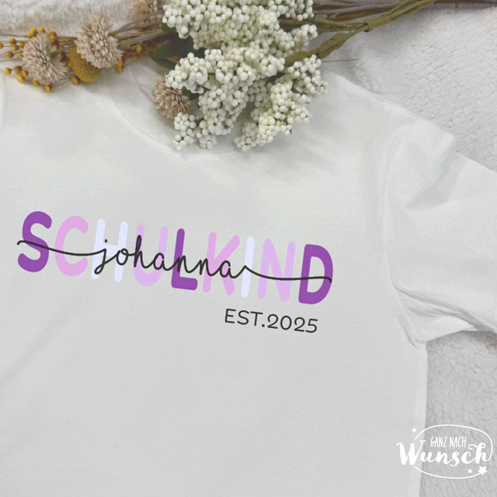 Schulkind-T-Shirt zur Einschulung mit Namen