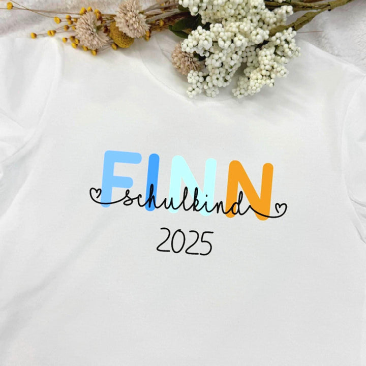 Schulkind-T-Shirt zur Einschulung mit Namen