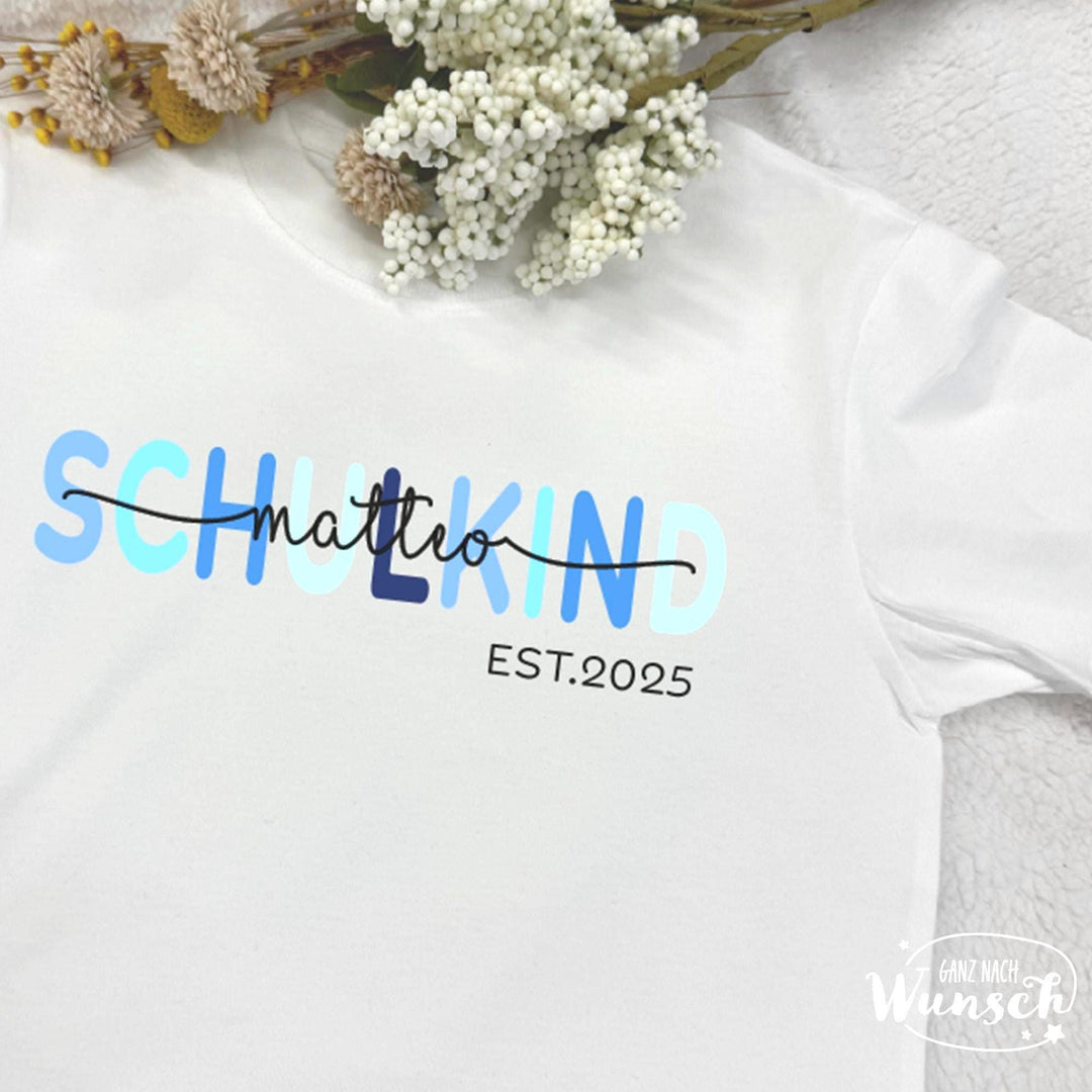 Schulkind-T-Shirt zur Einschulung mit Namen