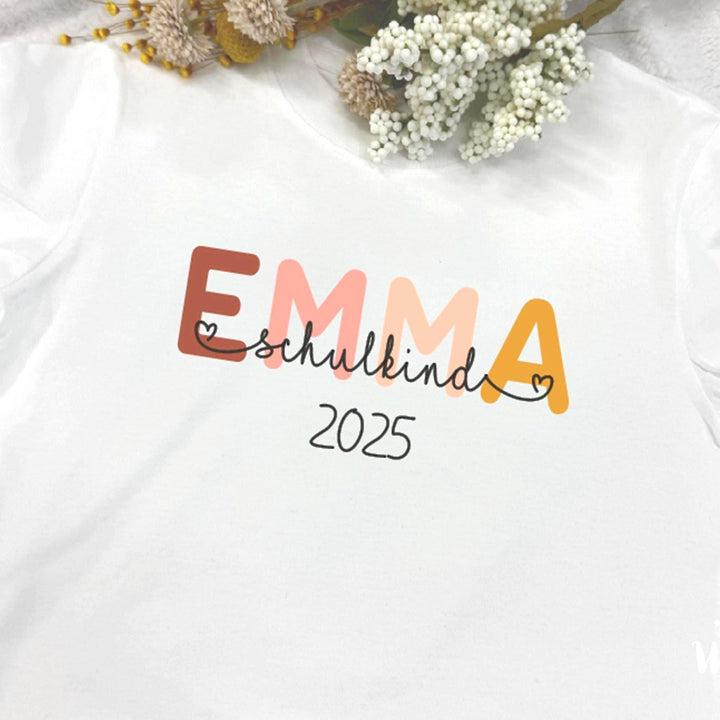 Schulkind-T-Shirt zur Einschulung mit Namen