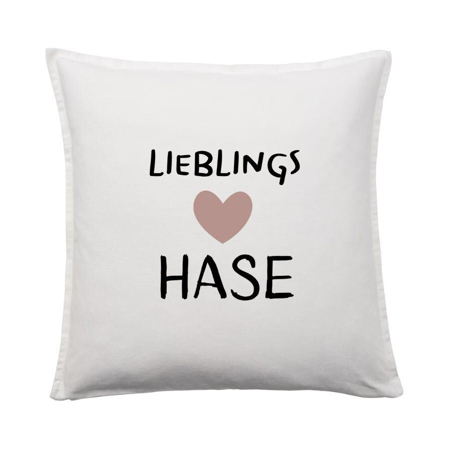 Kissenbezug „Lieblingshase“ mit Herz