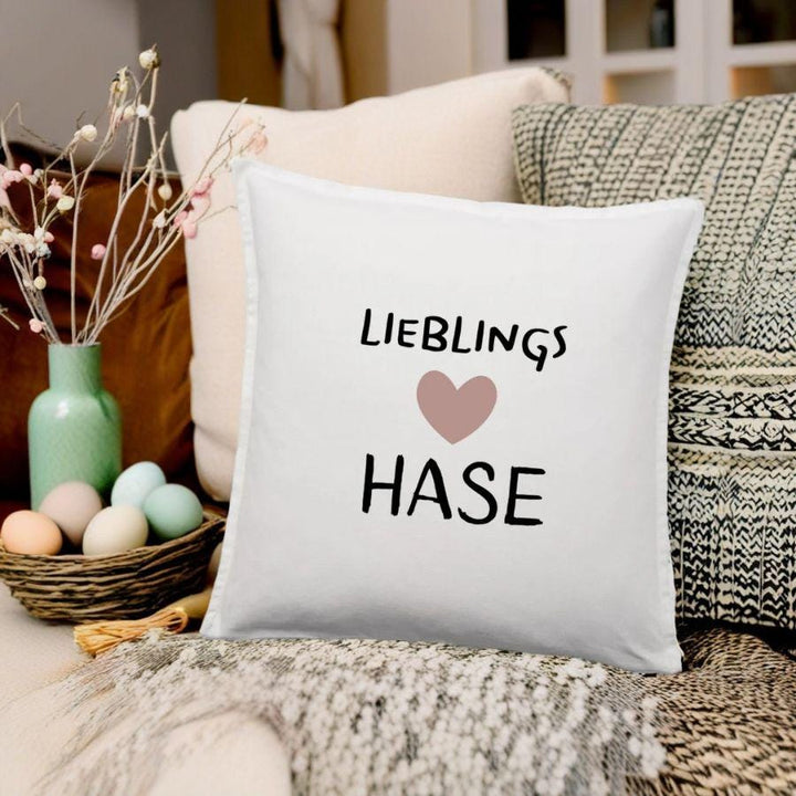 Kissenbezug „Lieblingshase“ mit Herz
