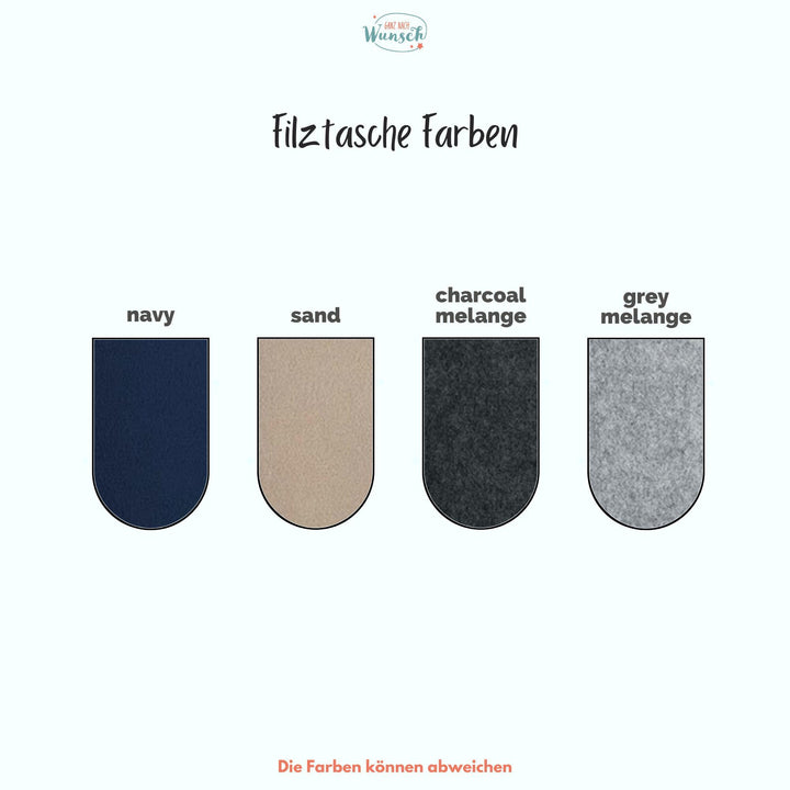 Filz-Kulturtasche als Geschenk zum Abschied