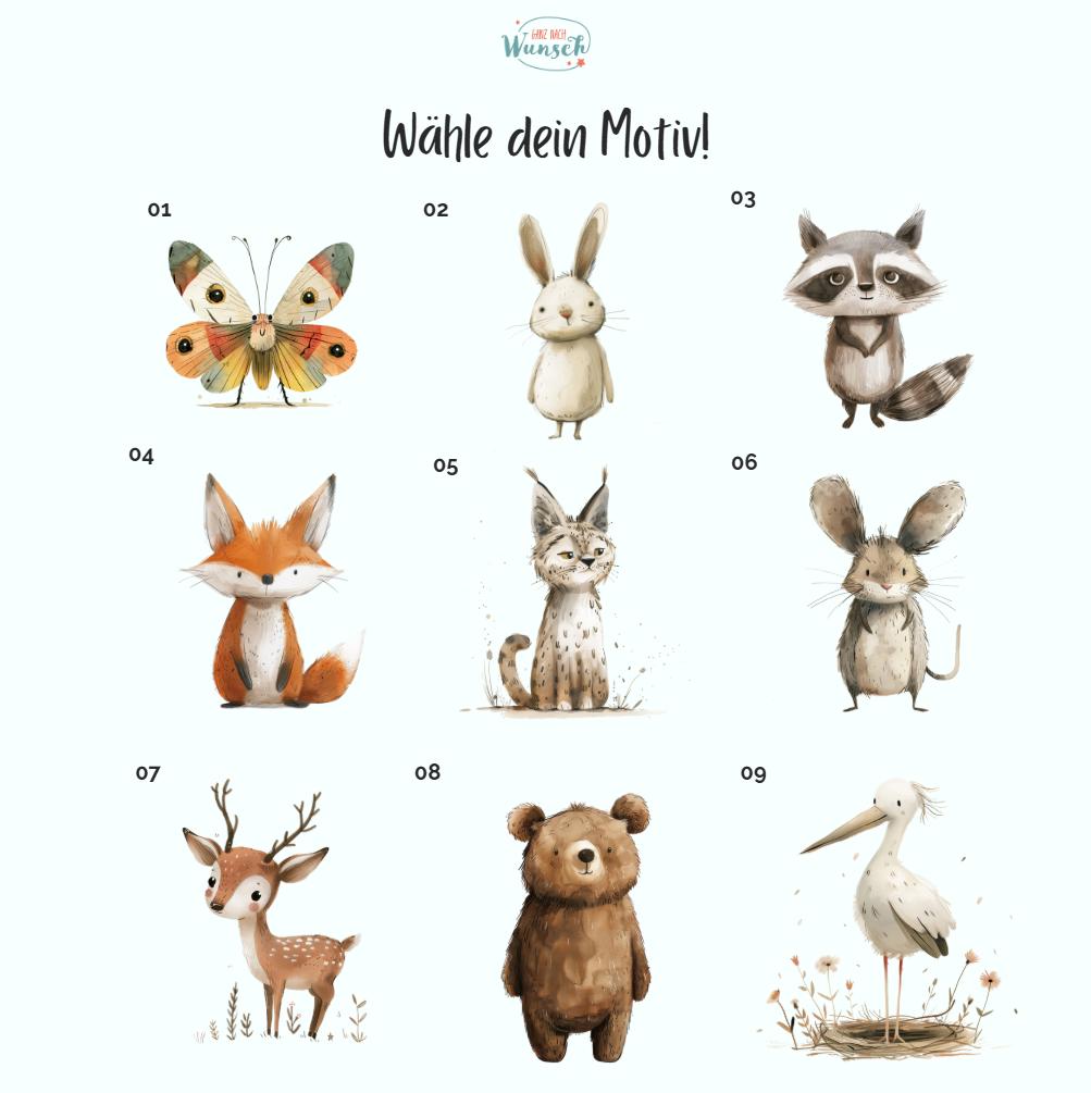DTF-Bügelbild „Waldtiere“