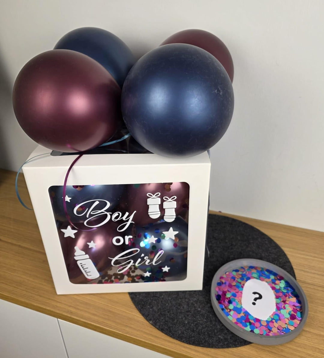 Gender Reveal Ballonbox personalisiert
