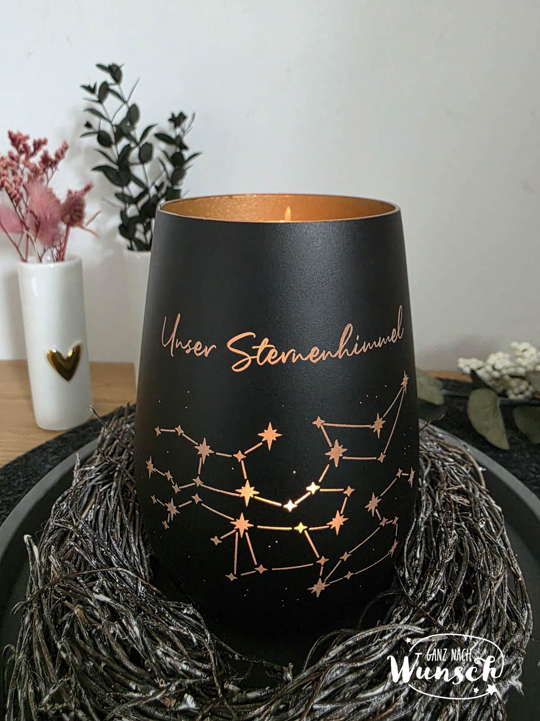 Personalisiertes Windlicht – Jubiläum, Gravur