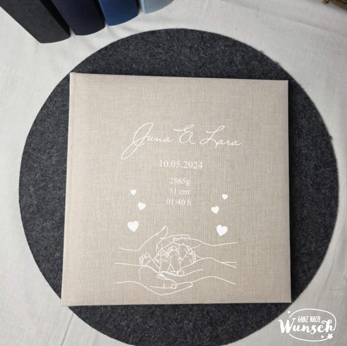 Babyalbum mit Leinen-Einband – personalisiert