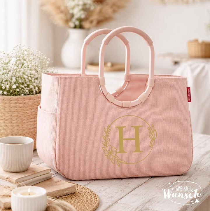 Reisenthel loopshopper L mit Blumenkranz und Initiale