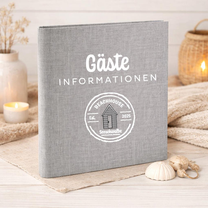Leinen-Ringordner DIN A4 für Ferienhaus-Informationen