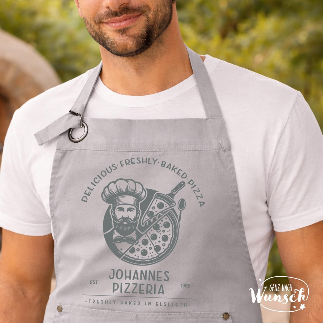 Personalisierte Schürze mit Namen – Pizzabäcker Schürze