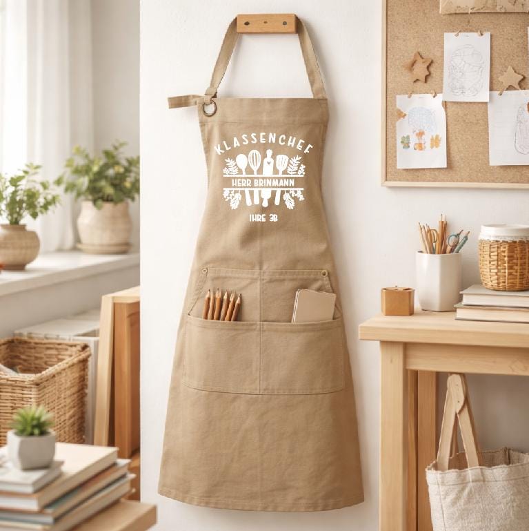 Schürze „Klassenchef“ mit Namen