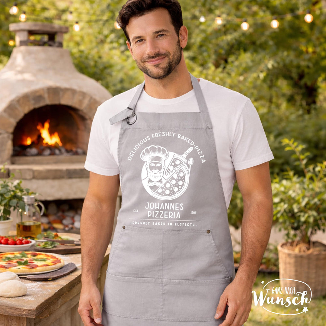 Personalisierte Schürze mit Namen – Pizzabäcker Schürze