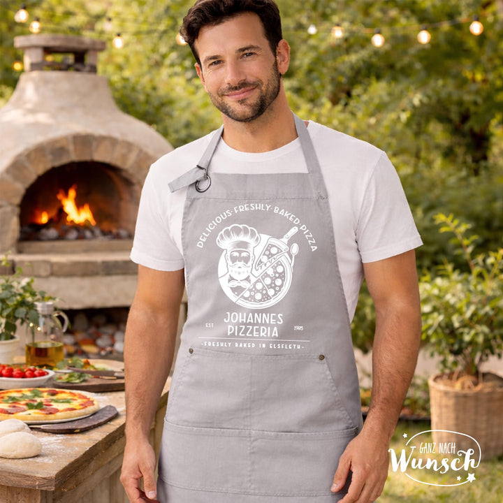 Personalisierte Schürze mit Namen – Pizzabäcker Schürze