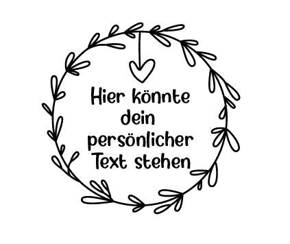 Windlicht „Wunschlicht“ mit Blumen, Herz und Wunschtext