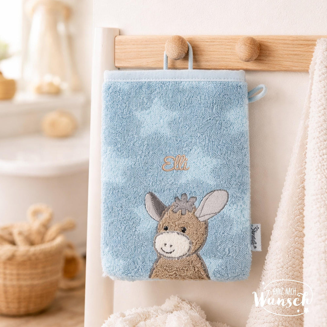 Sterntaler Waschlappen mit Namensstickerei