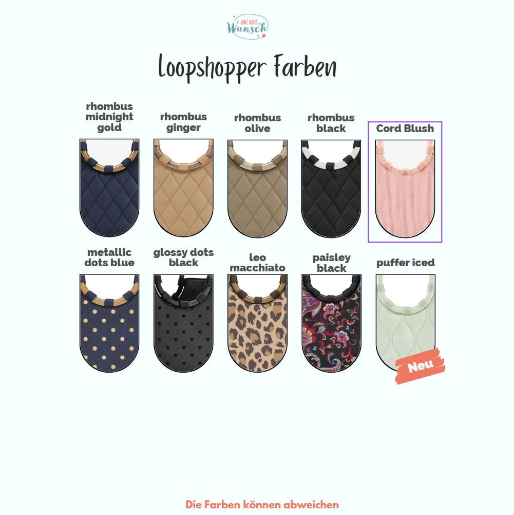 Reisenthel loopshopper L mit Blumenkranz und Initiale