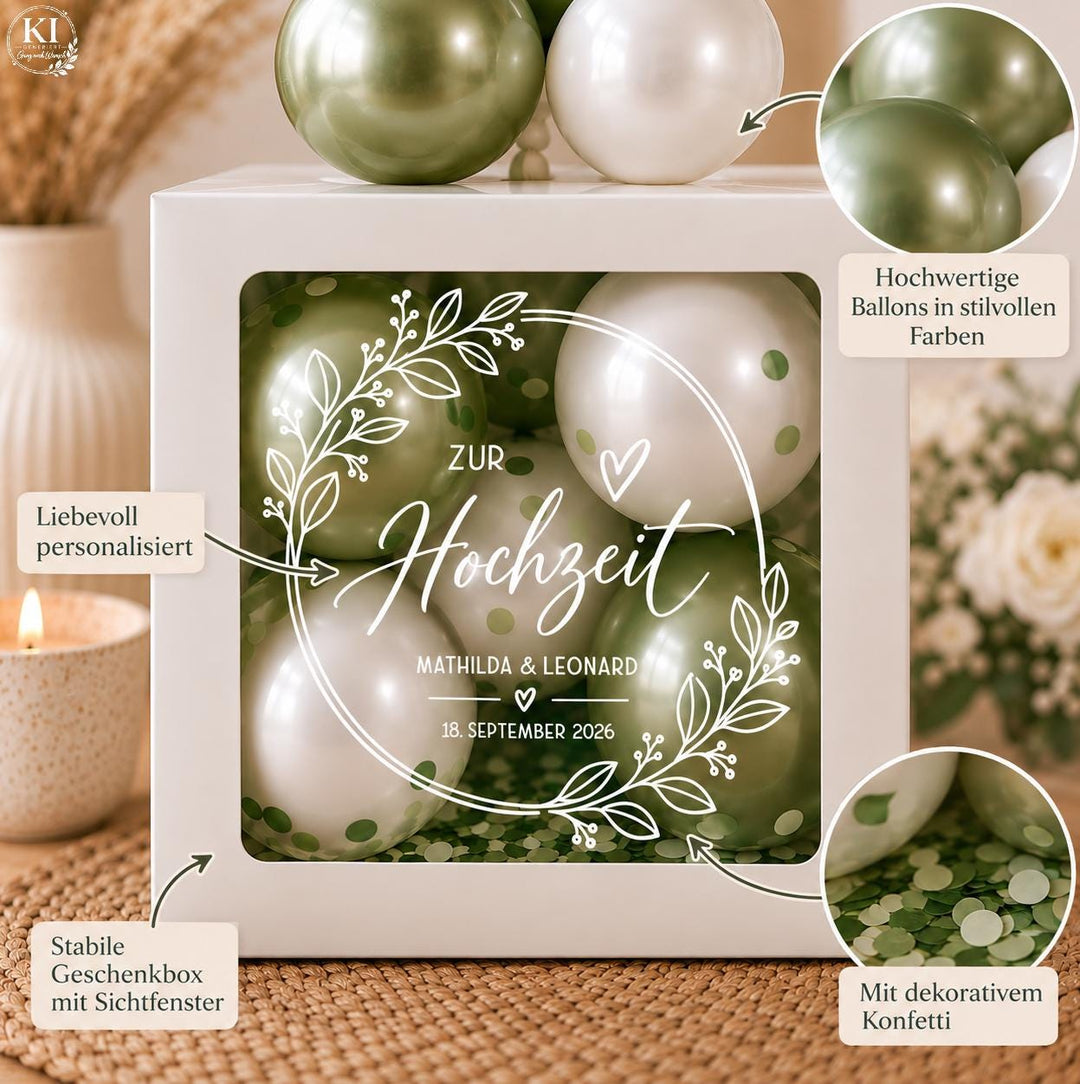 Ballon-Geschenkbox zur Hochzeit für Geldgeschenke