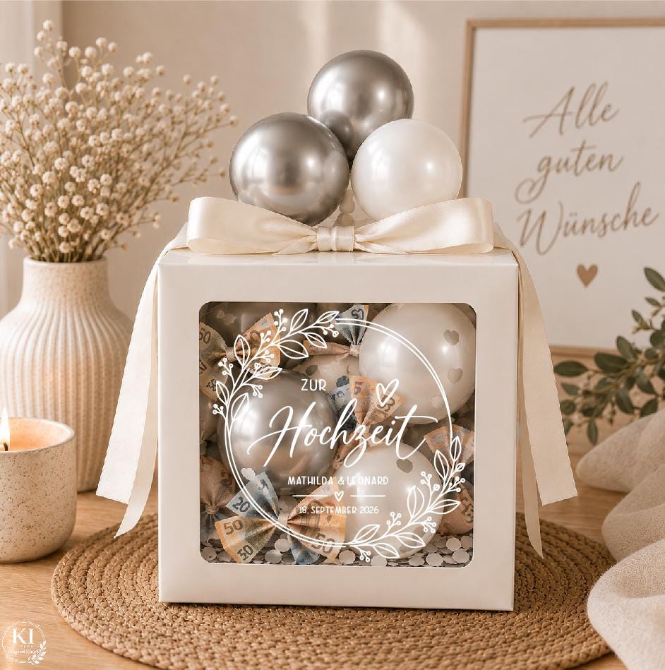 Ballon-Geschenkbox zur Hochzeit für Geldgeschenke