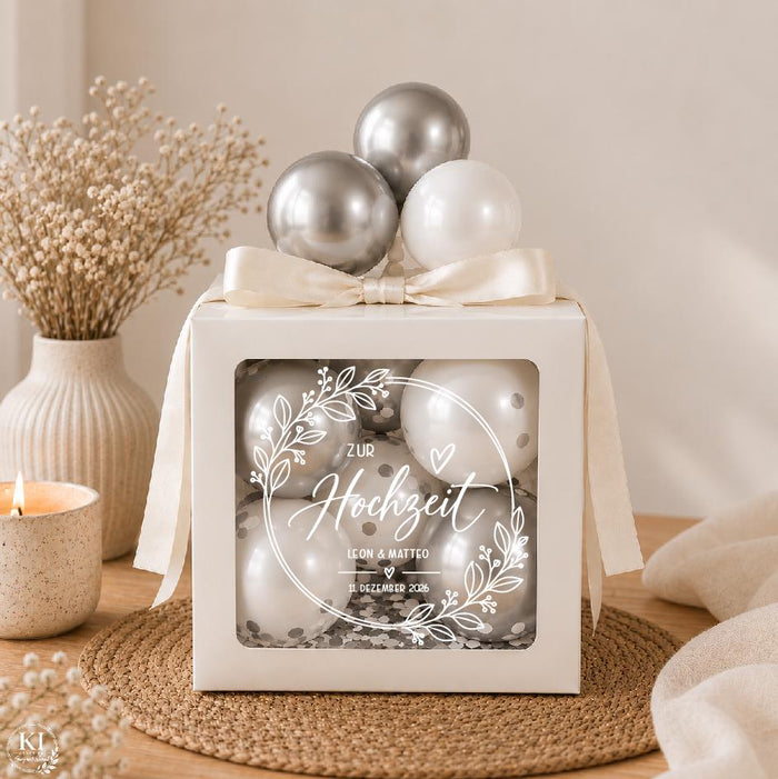 Ballon-Geschenkbox zur Hochzeit für Geldgeschenke