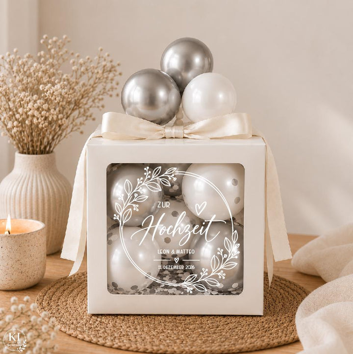Ballon-Geschenkbox zur Hochzeit für Geldgeschenke