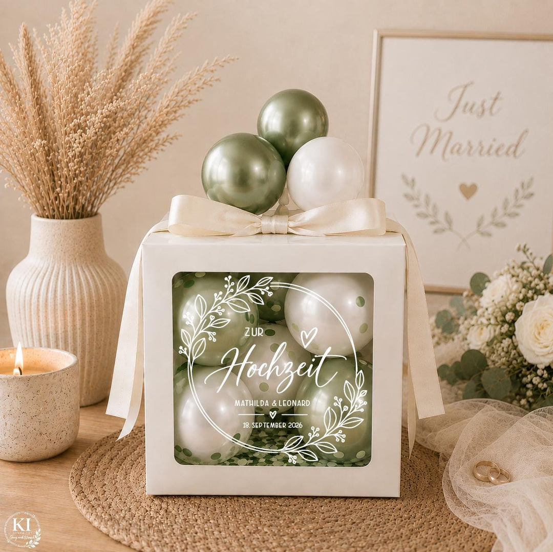 Ballon-Geschenkbox zur Hochzeit für Geldgeschenke