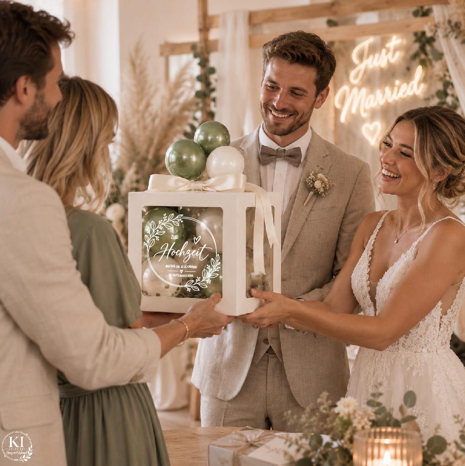 Ballon-Geschenkbox zur Hochzeit für Geldgeschenke