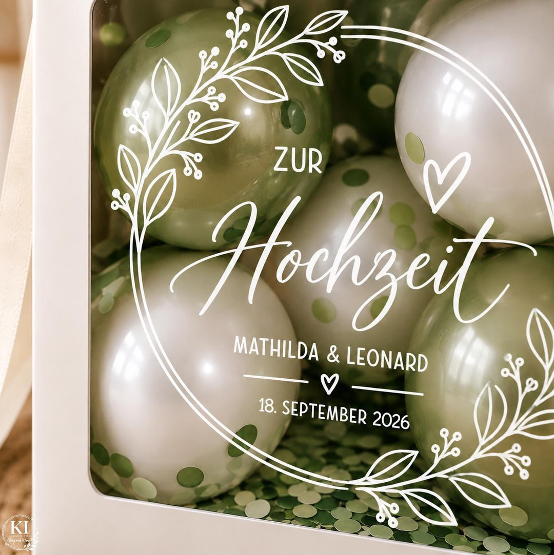 Ballon-Geschenkbox zur Hochzeit für Geldgeschenke