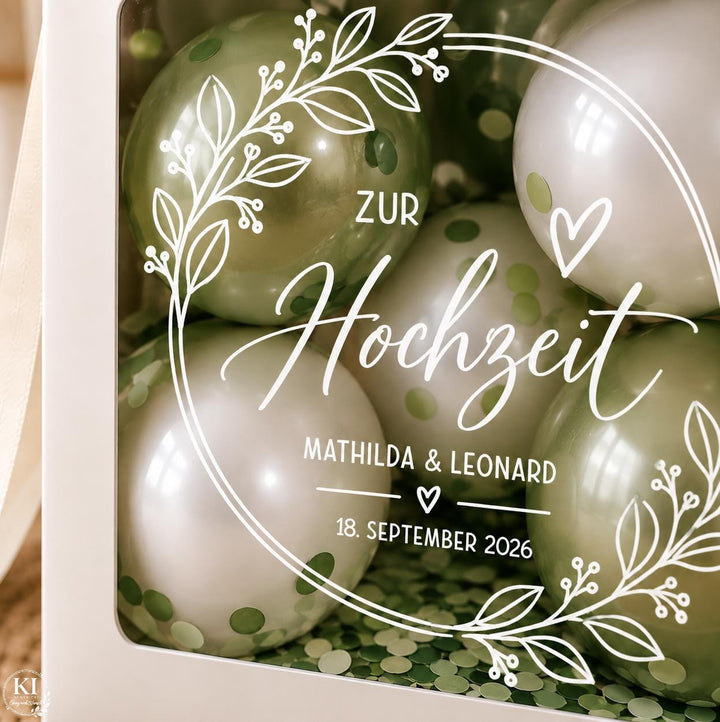 Ballon-Geschenkbox zur Hochzeit für Geldgeschenke