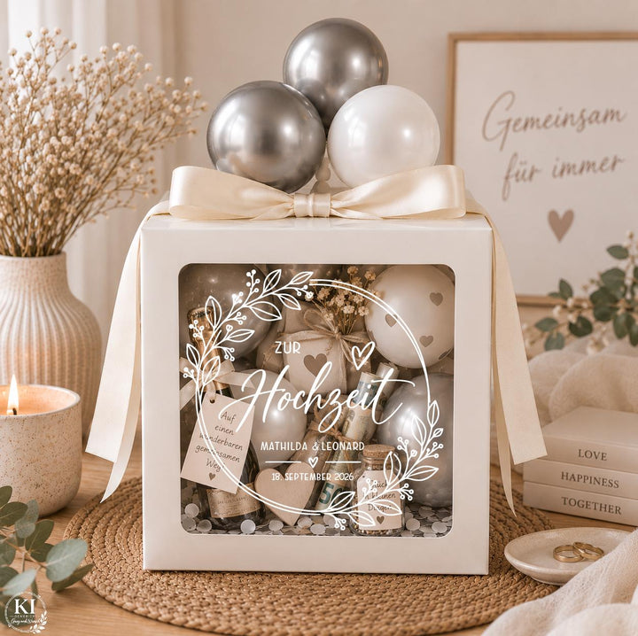 Ballon-Geschenkbox zur Hochzeit für Geldgeschenke