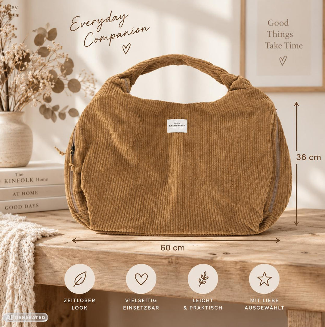XXL Cord-Shopper mit Namensstick – Bild 4