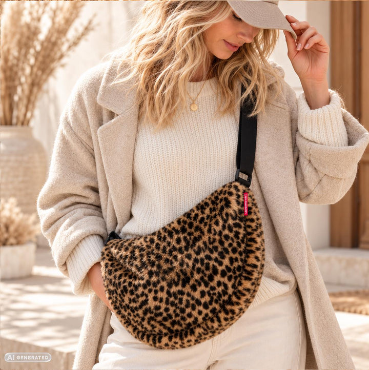 Reisenthel Moonbag S „Leo Fake Fur“ mit Namensstick – Bild 1