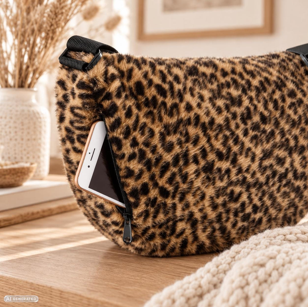 Reisenthel Moonbag S „Leo Fake Fur“ mit Namensstick – Bild 3