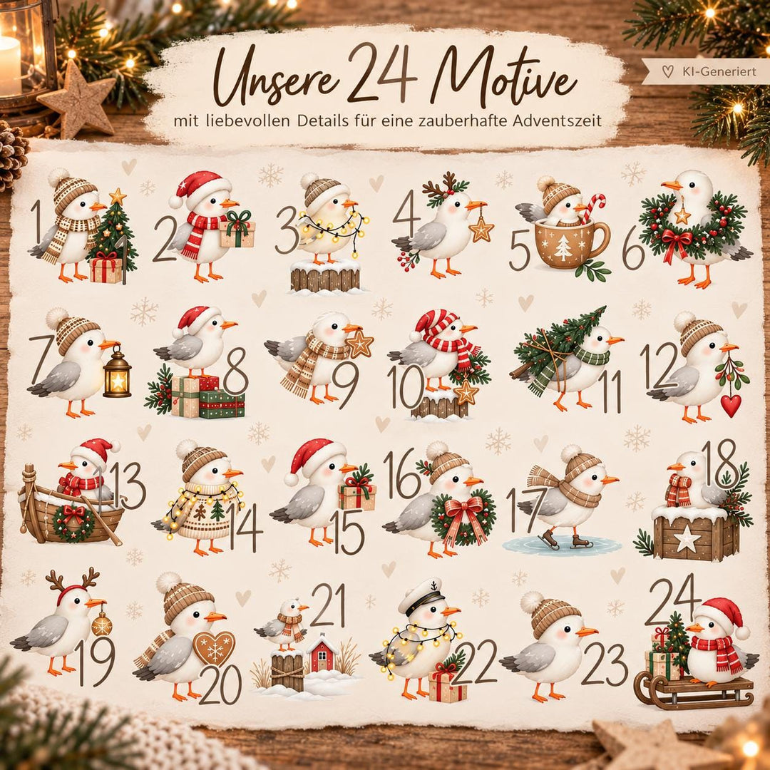 Adventskalender-Säckchen 24-teilig – DIY zum Aufbügeln oder fertig bedruckt – Bild 5