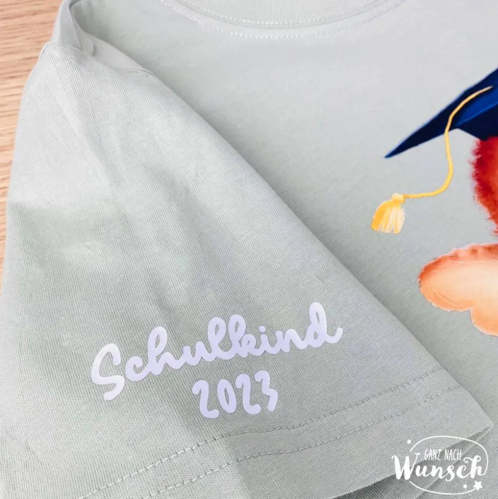 Schulkind-T-Shirt mit Eule und Namen